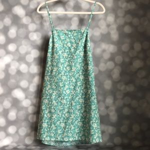 American Eagle Outfitters Floral Mini Dress - Teal and White